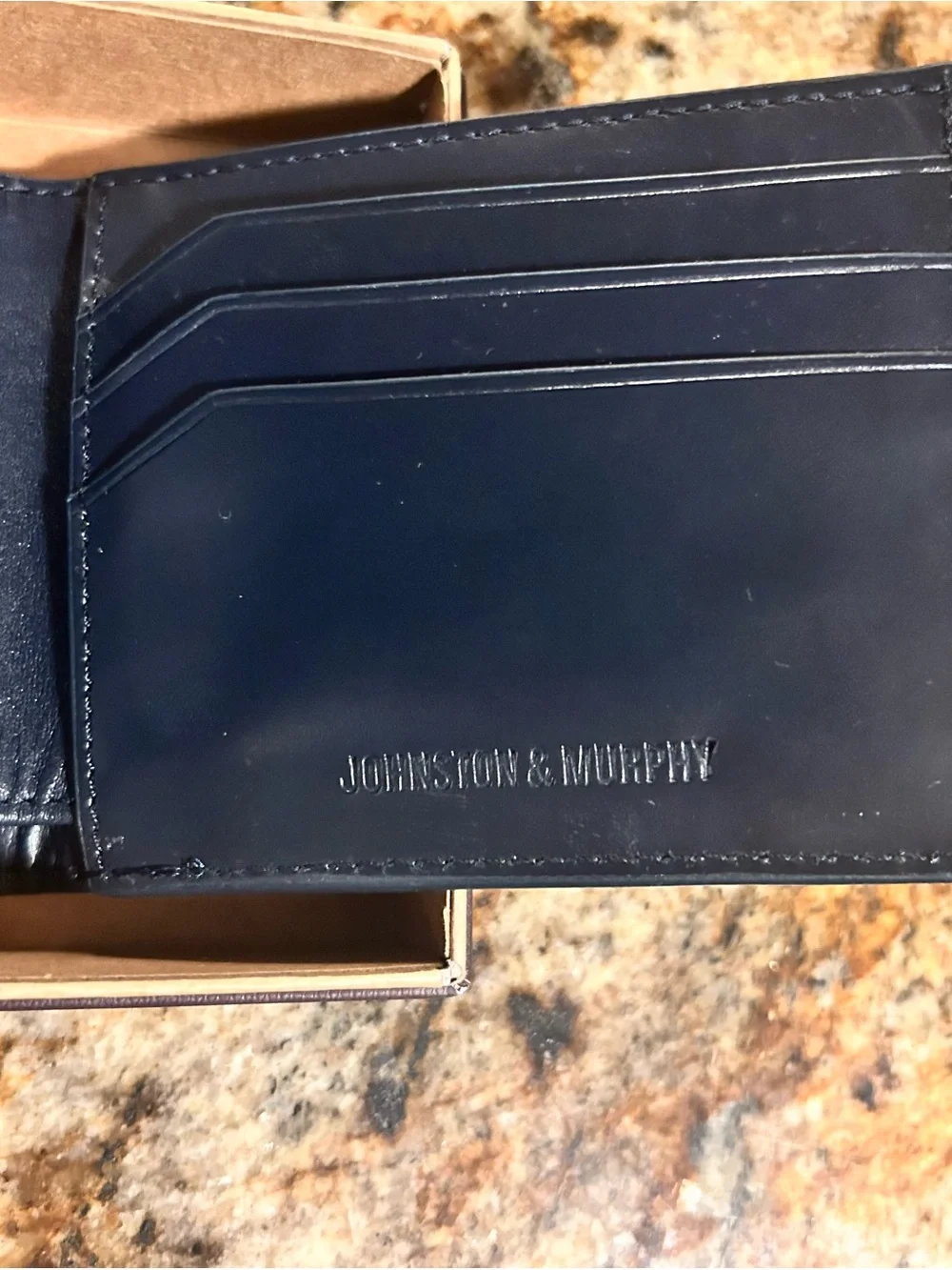 Johnston & Murphy Men's Leather Wallets — Navy and Brown Set